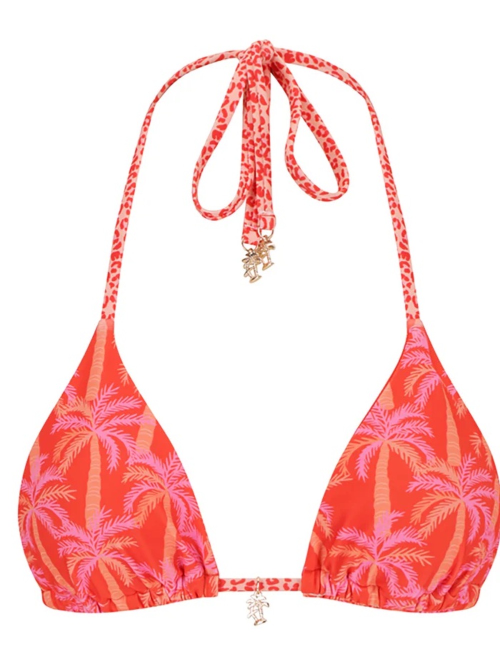 MEDIUM NWT ESCAPE TO PARADISE PALM TREE GOLD PINK ORANGE RED CHEETAH SWIM BIKINI - Picture 2 of 8